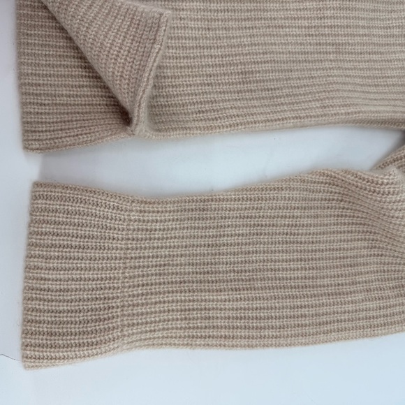 Pura Cashmere Women’s Zip Hoodie Sweater Neutral Beige 100% Cashmere XL Cozy - Picture 10 of 12